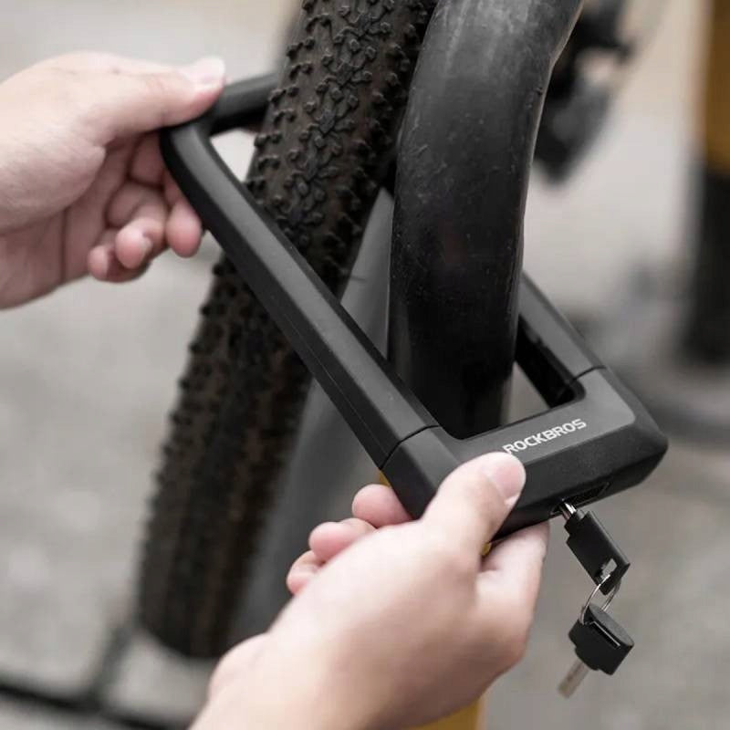 Bicycle security key closure, U-LOCK ROCKBROS RKS626-GR grey Weight 805 g