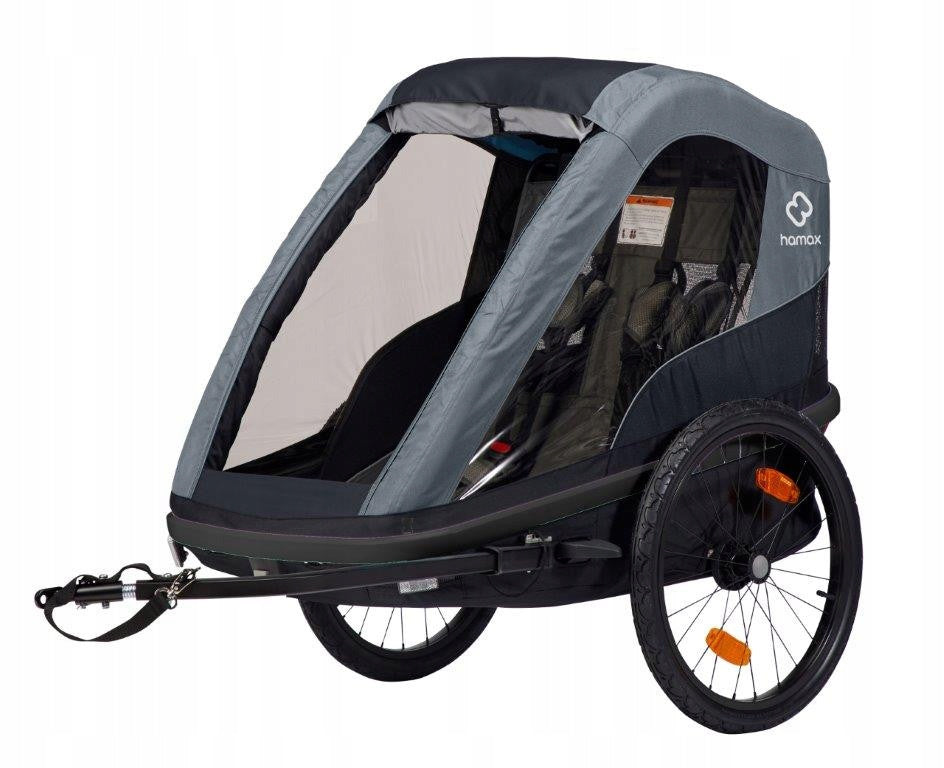 Bicycle trailer Hamax AVENIDA TWIN blue, with shock absorption