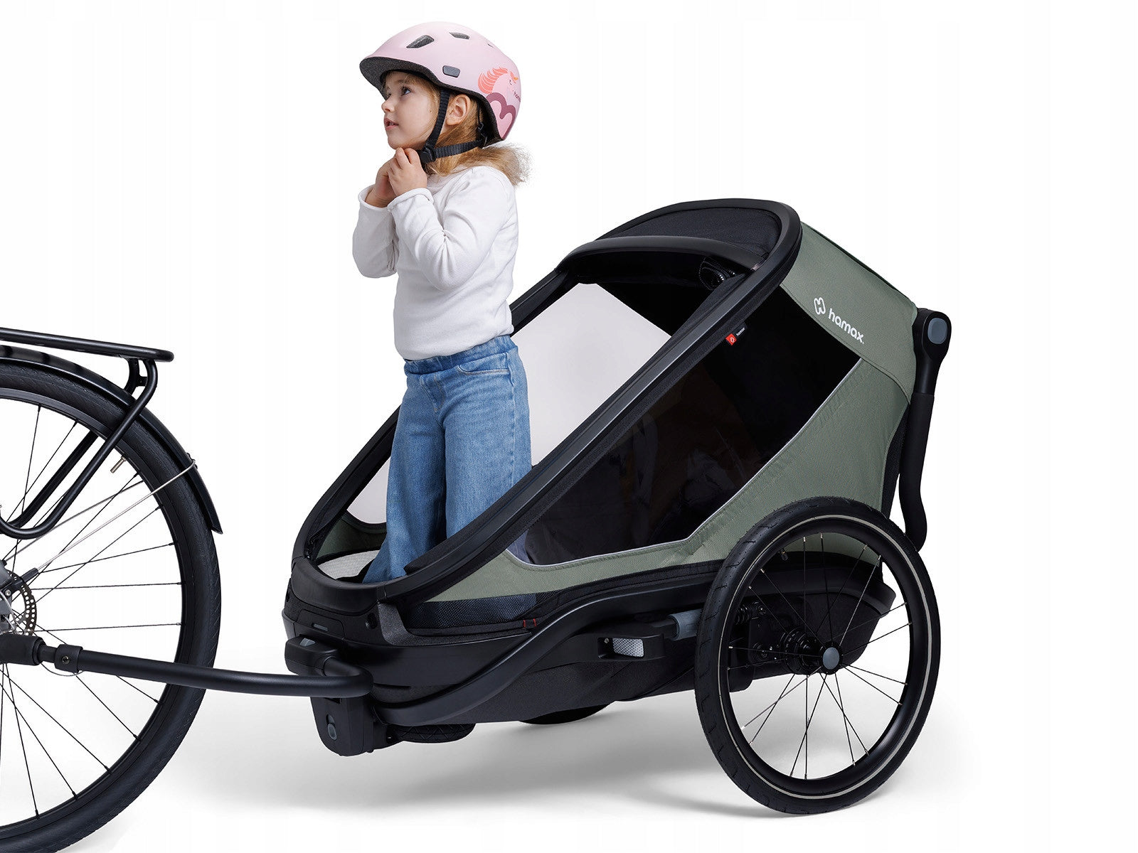Bicycle trailer Hamax OUTBACK NEXT TWIN green-black Product weight with unit packaging 25 kg