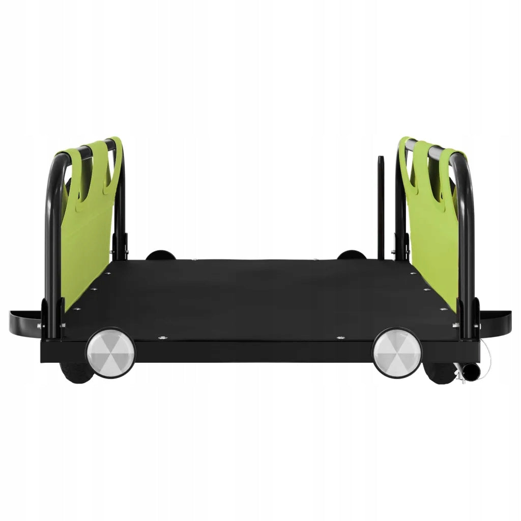 Bicycle trailer green 122 x 53 x 33 cm, Oxford fabric, iron Model przyczepka rowerowa