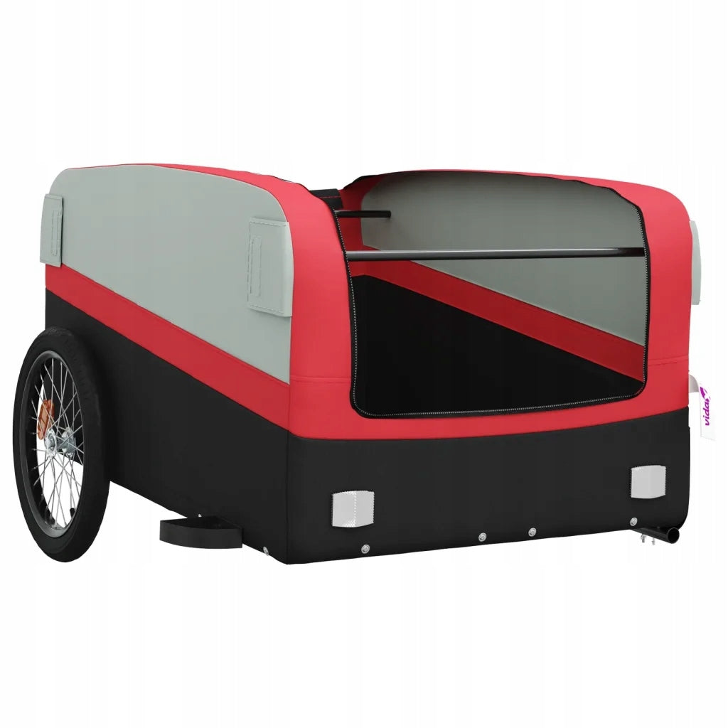 Bicycle trailer iron 137x69x59 cm black-red, load capacity 45 kg Model przyczepka rowerowa