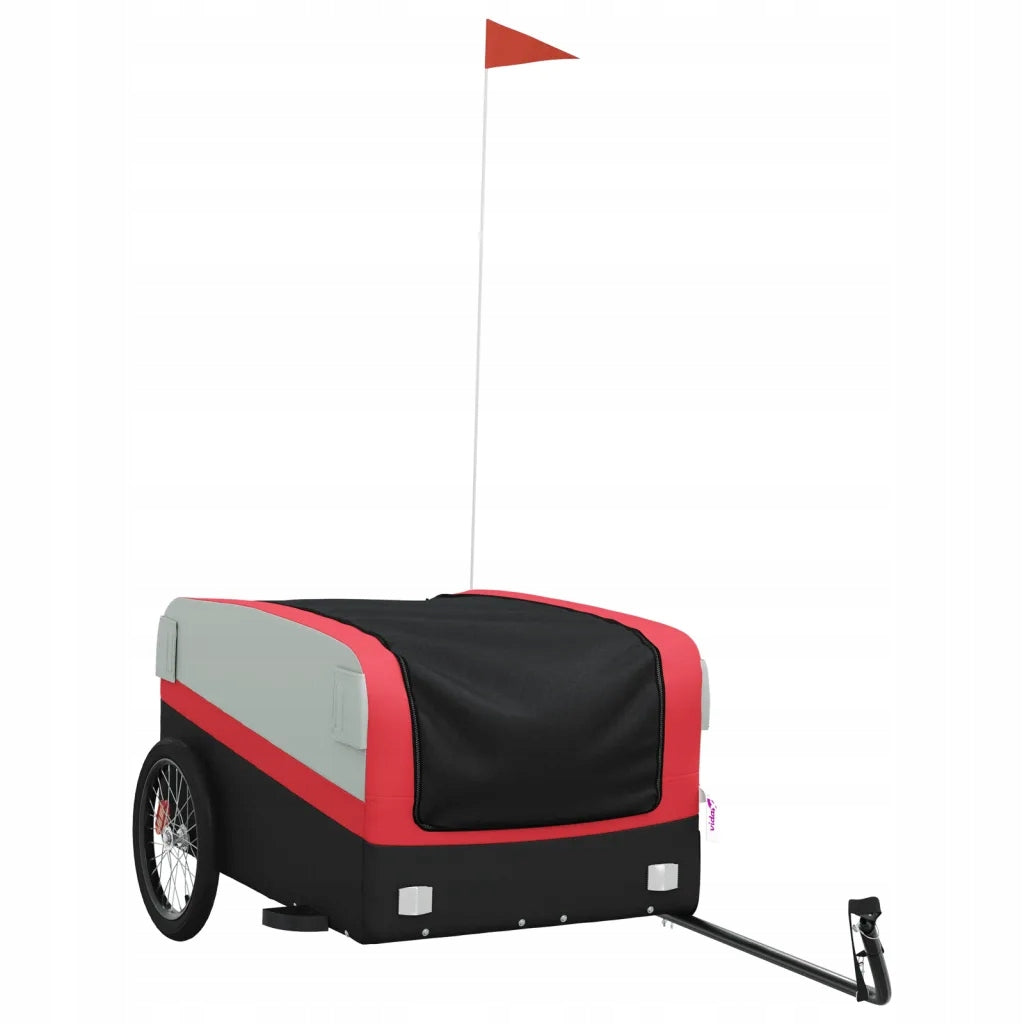 Bicycle trailer iron 137x69x59 cm black-red, load capacity 45 kg