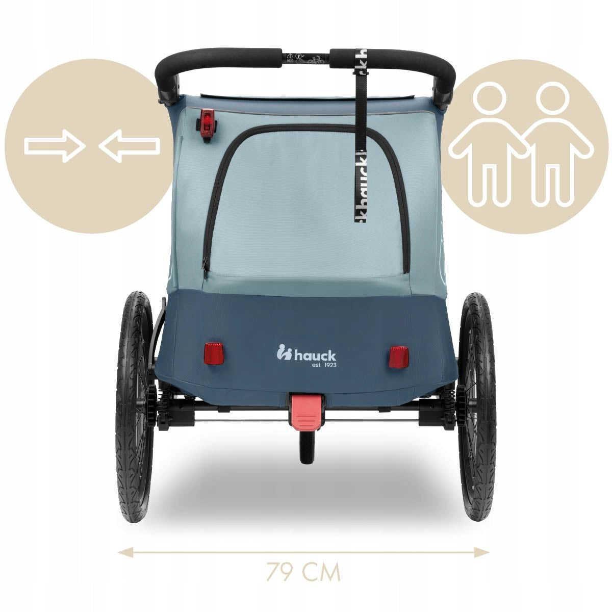 Bicycle trailer two-seater trolley Hauck Dryk Duo Plus Dark Blue Brand Hauck