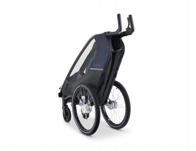 Bicycle trailer with shock absorption for two children Croozer Lykke blue Packaging status original