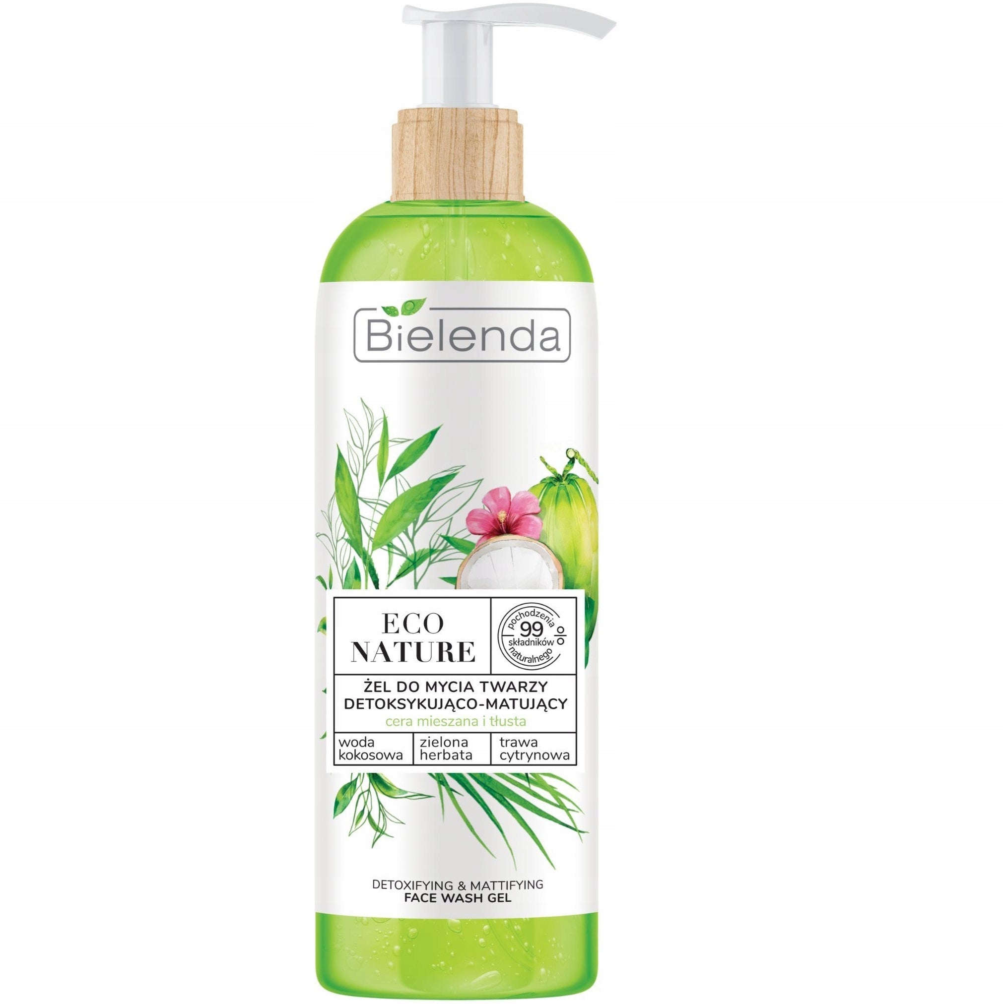 Gesichtswaschmittel Bielenda Eco Nature Kokoswasser und grüner Tee und Zitronengras, 200 g 