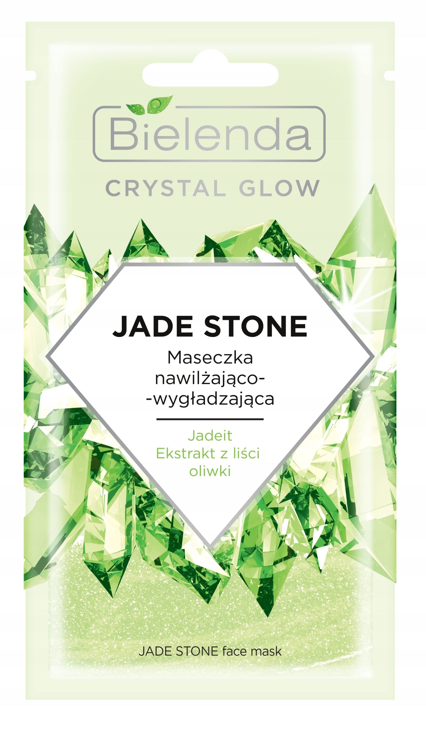 Blatt-Gesichtsmaske Bielenda Crystal Glow Jade Stone 8 g 