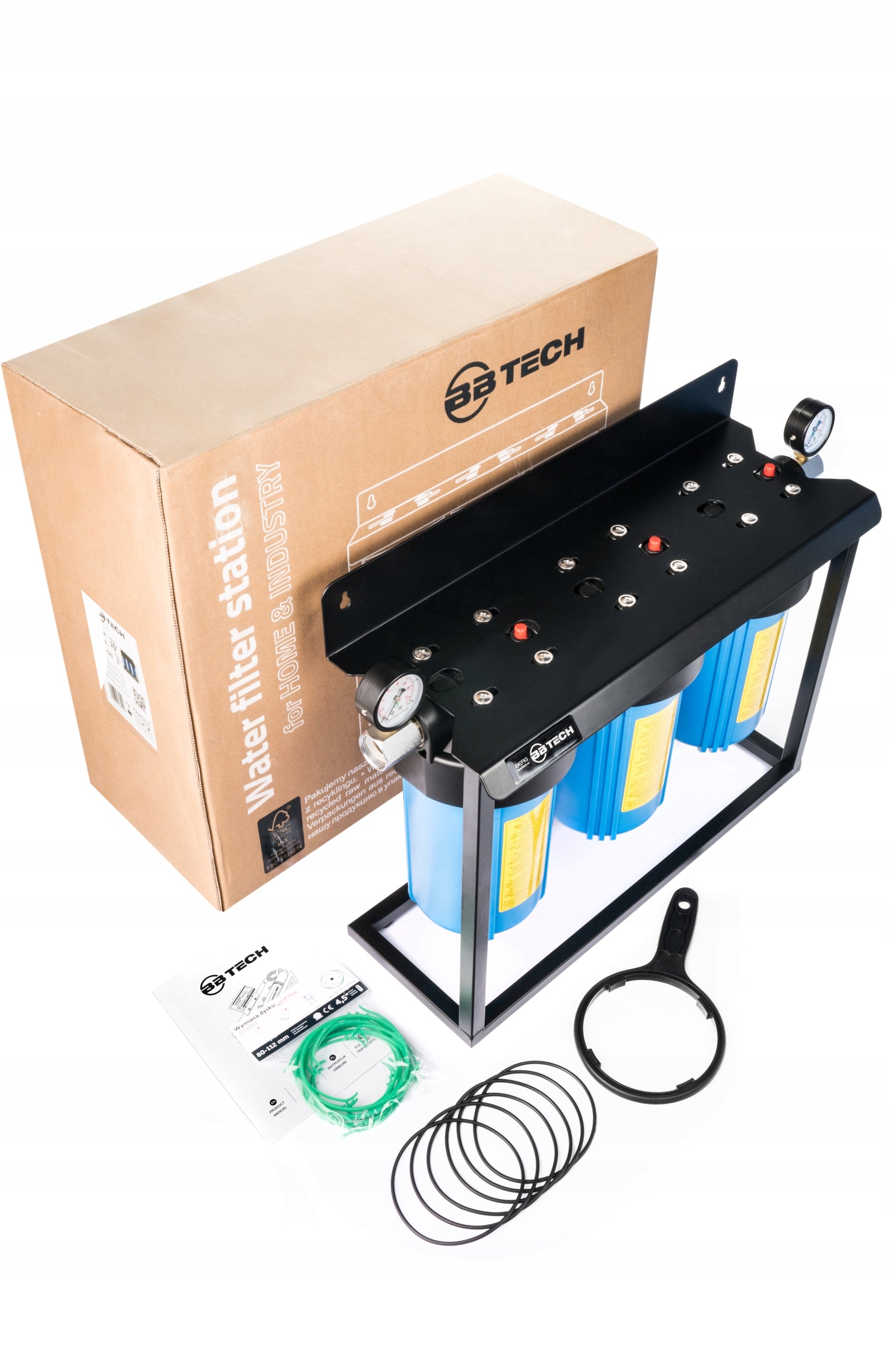Big Blue 3×10″ 1″ Water Filtration System – 3-Stage Set with Pressure Gauges