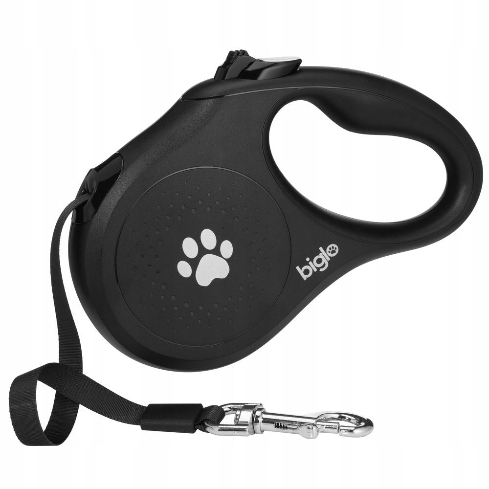 Biglo Standard Black Automatic Dog Leash, Tape 5m - M