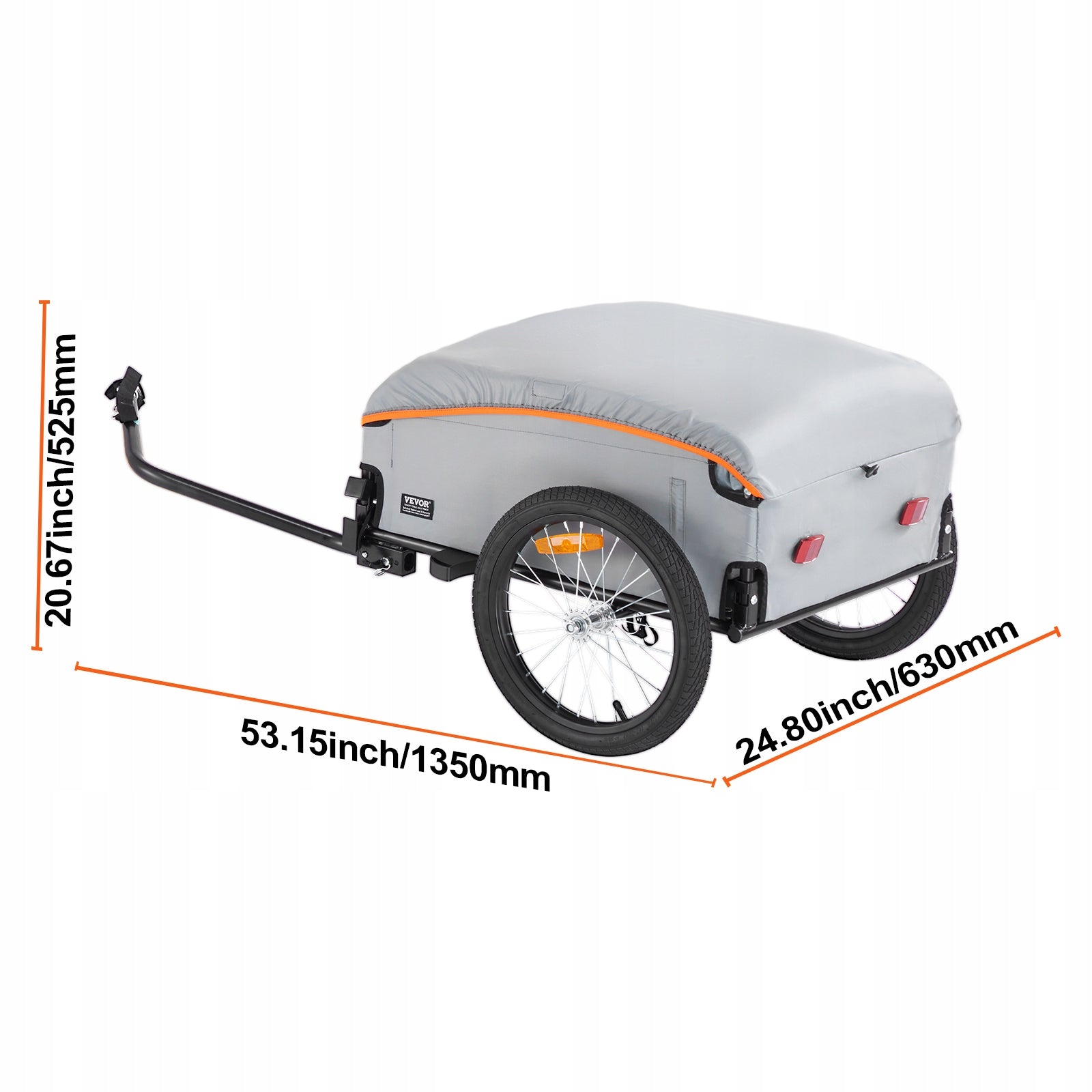 Bike Cargo Trailer 100LBS Foldable with Waterproof Cover 16 Wheels Brand Vevor
