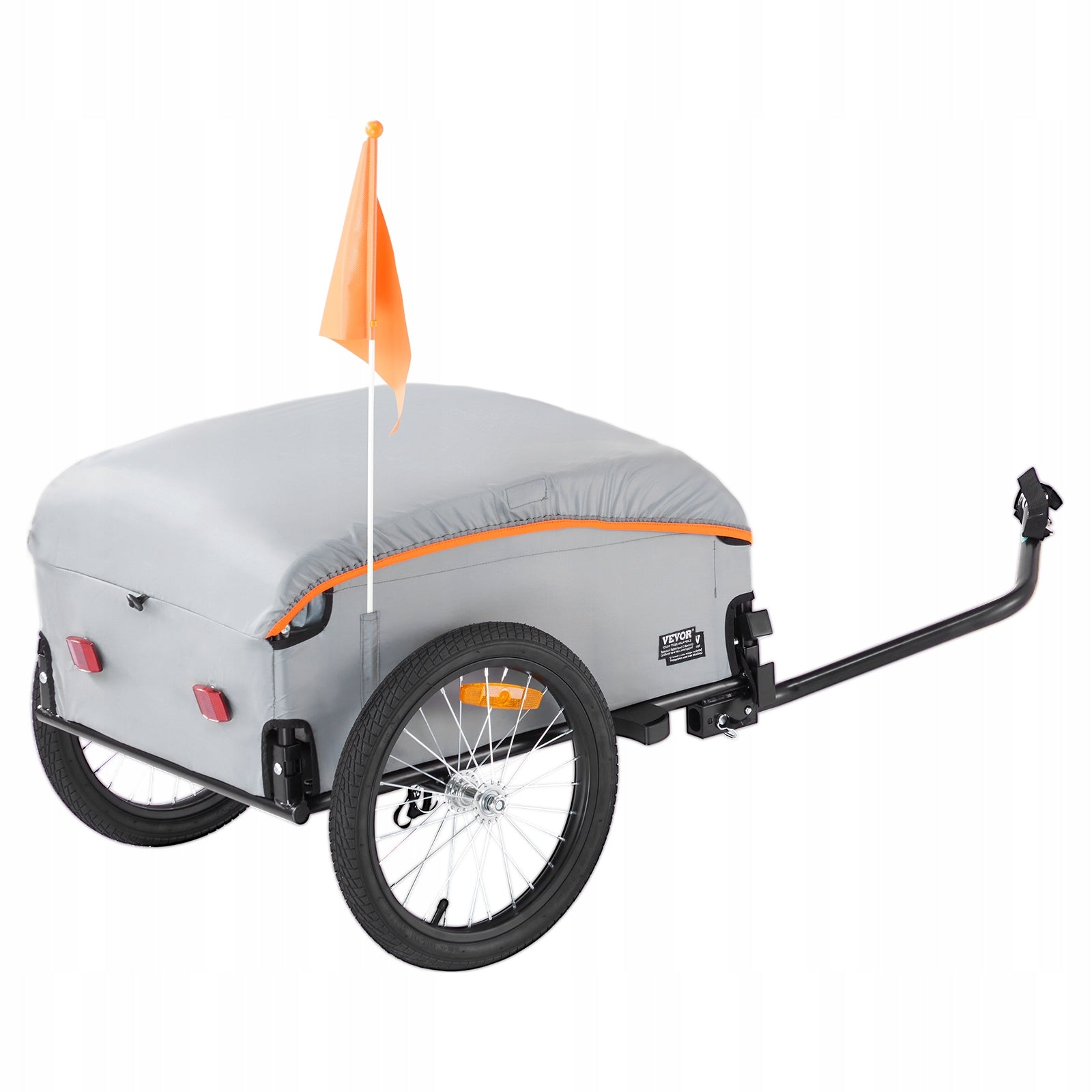 Bike Cargo Trailer 100LBS Foldable with Waterproof Cover 16 Wheels Kind manual