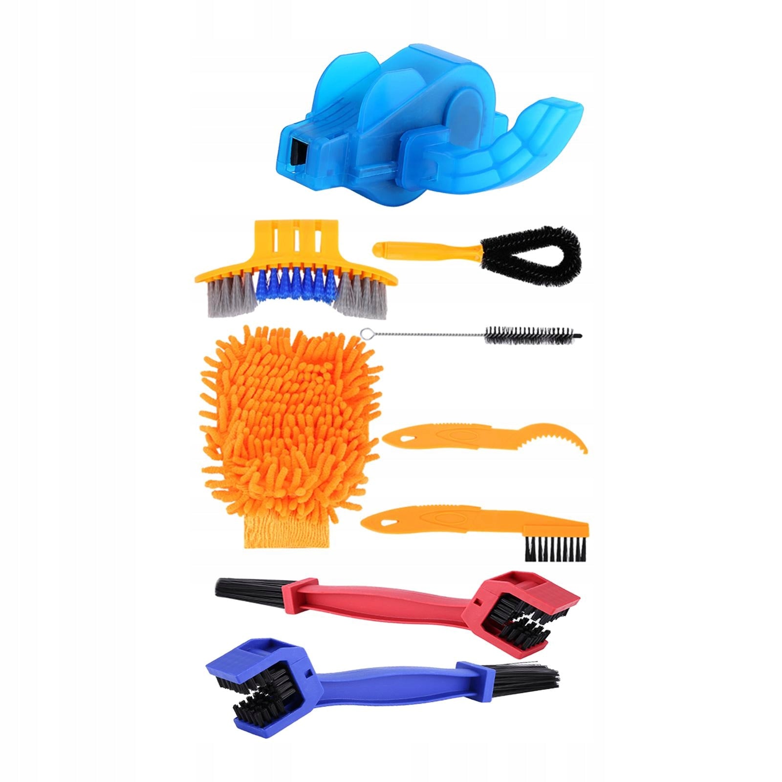 Bike Chain Cleaner Wash Cleaning Repair Practical Cleaner Kit 9 Pieces