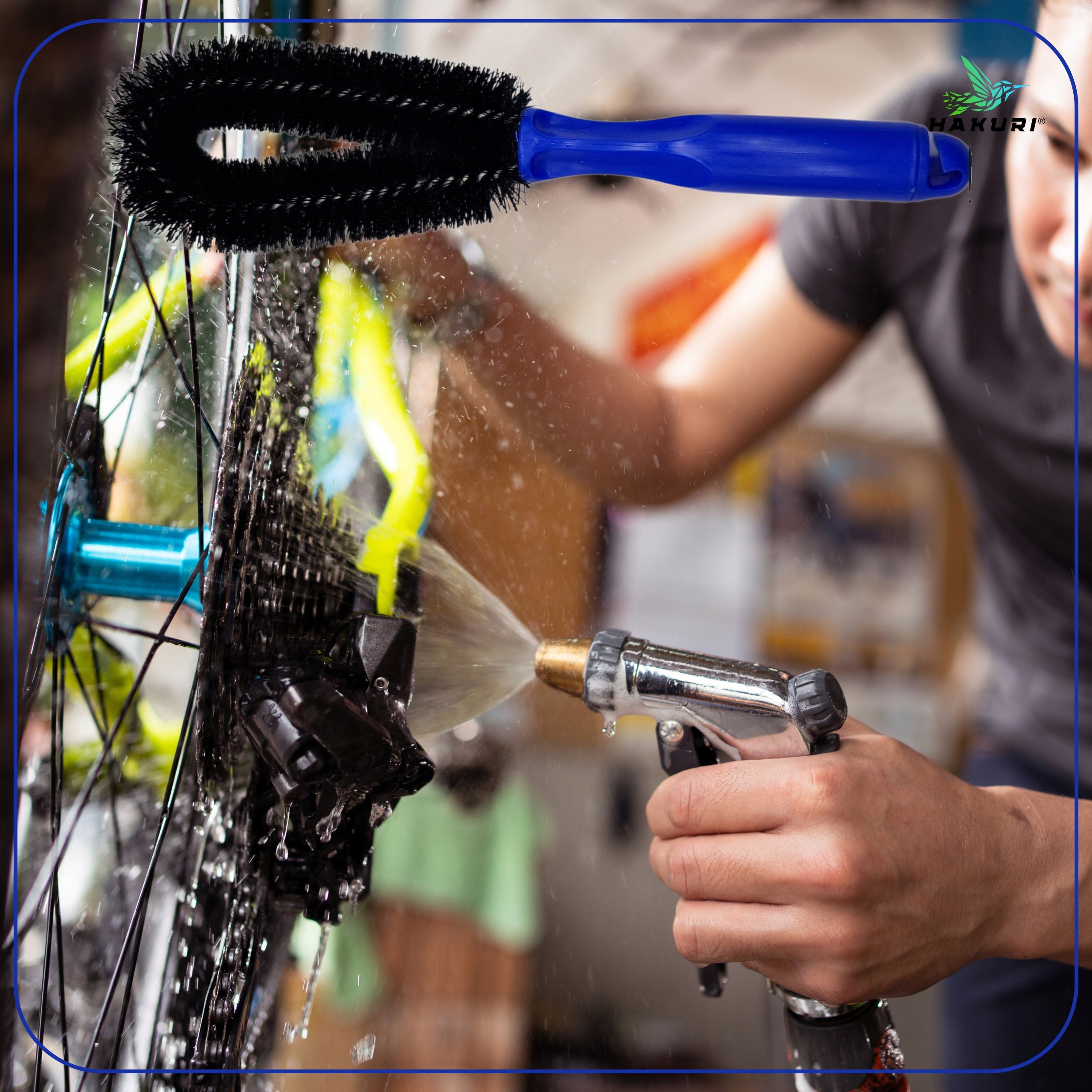 Bike Cleaning Kit Brushes for Washing Drive Chain Tires HAKURI Kind set