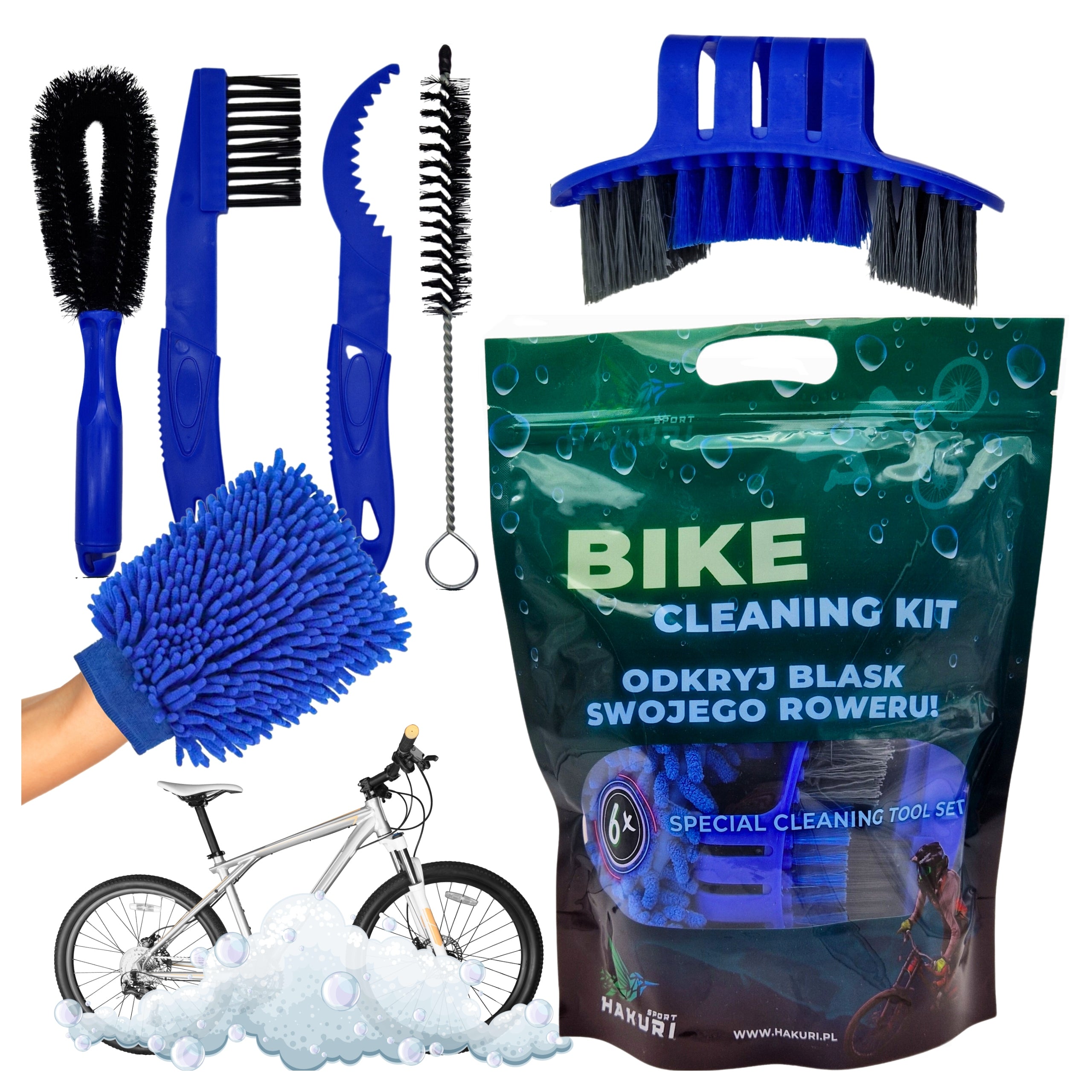Bike Cleaning Kit Brushes for Washing Drive Chain Tires HAKURI