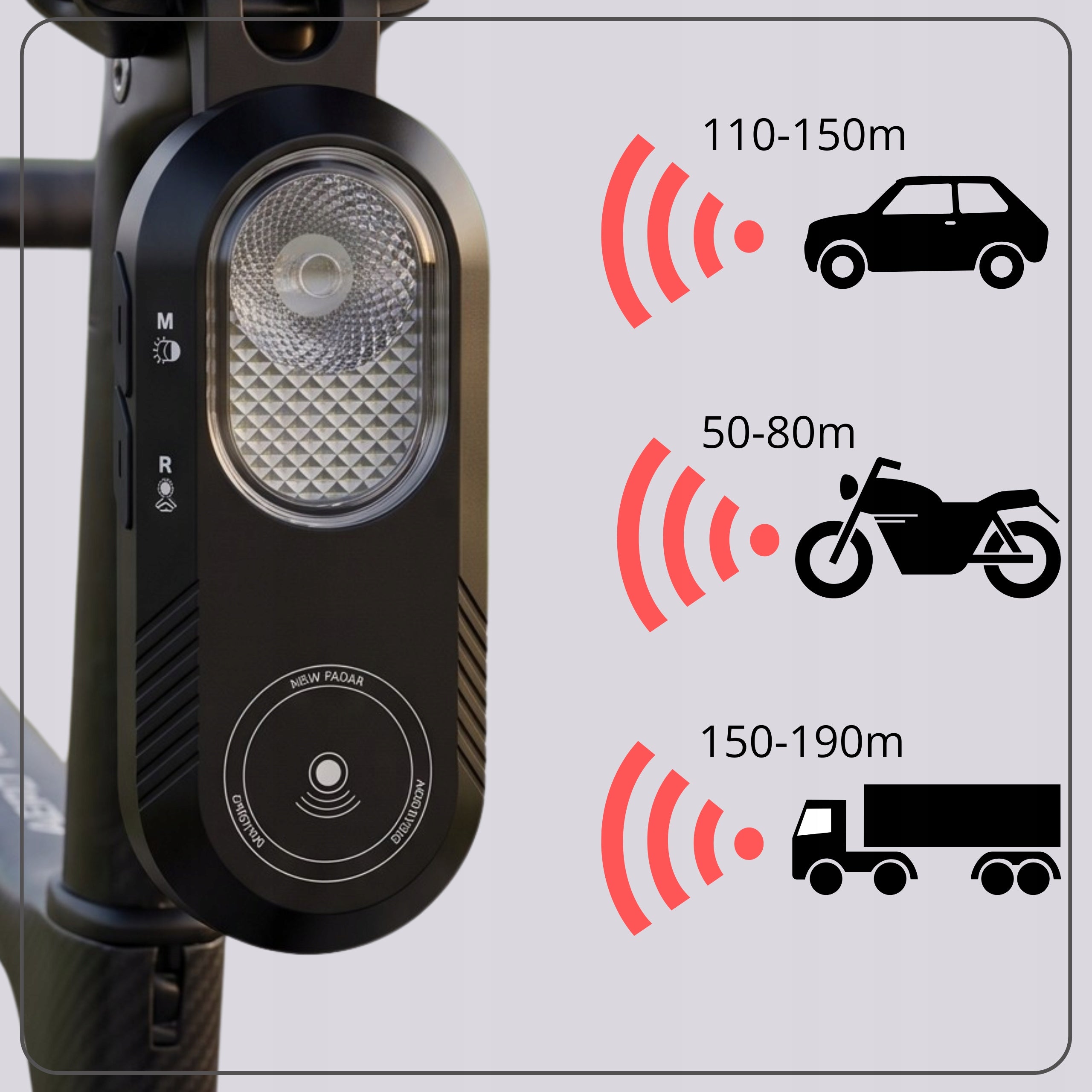 Bike Light Radar Rearview Bike Bluetooth Counter Garmin Color multicolor