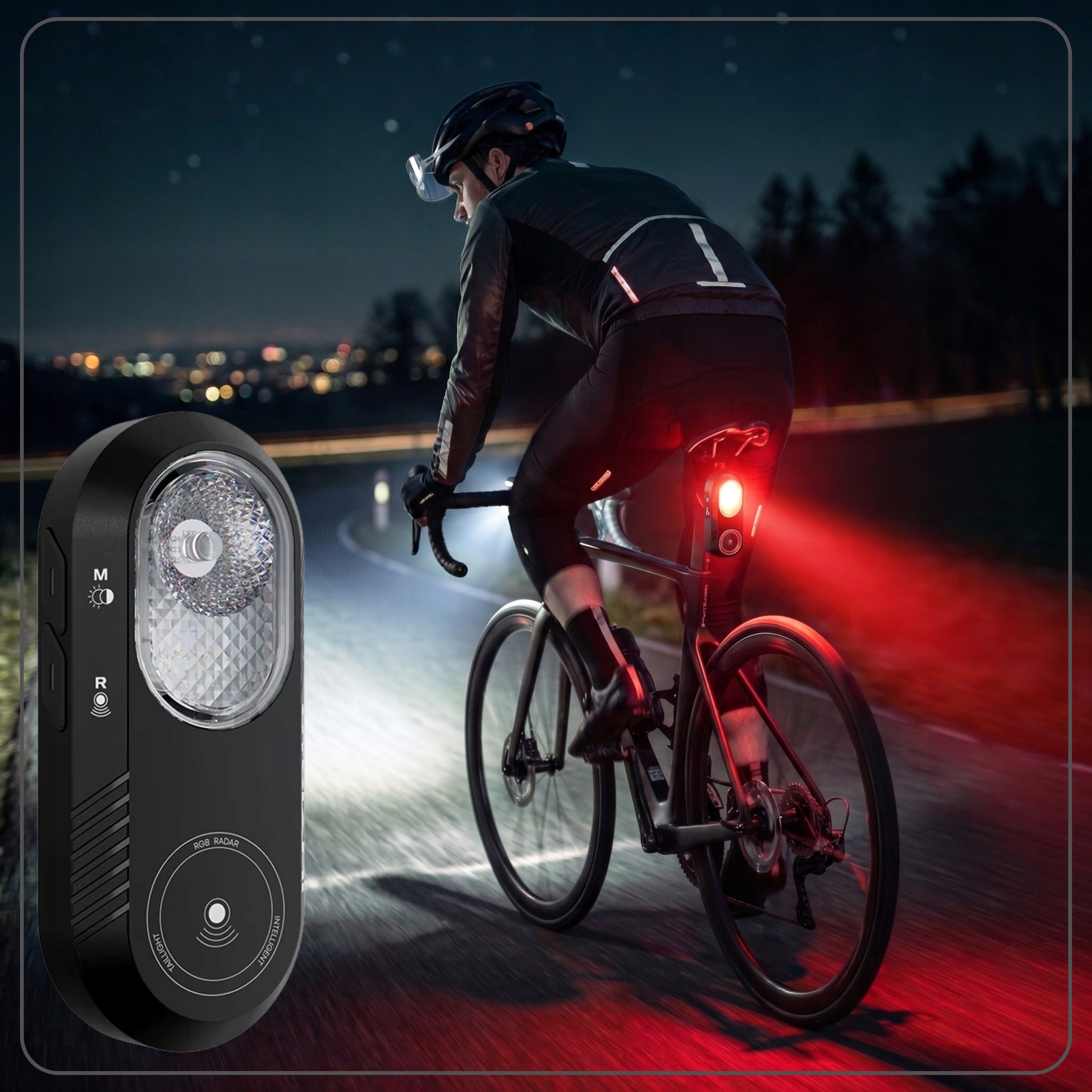 Bike Light Radar Rearview Bike Bluetooth Counter Garmin Light source LED
