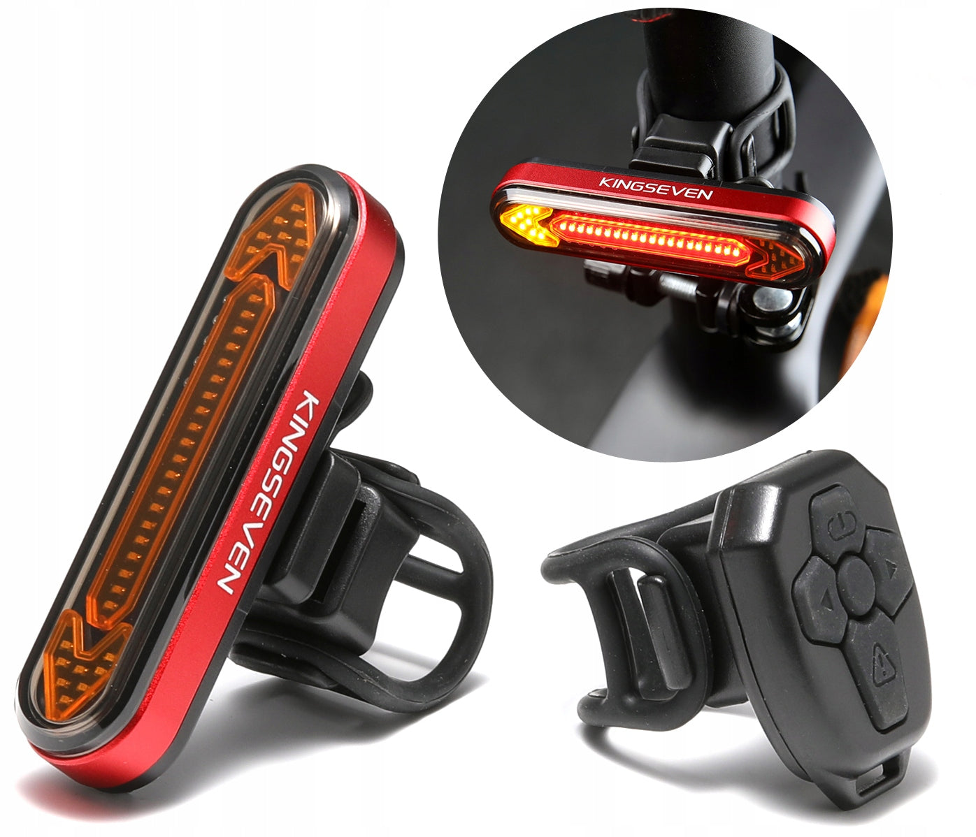 Bike Light Rear USB LED Indicators + Remote Control