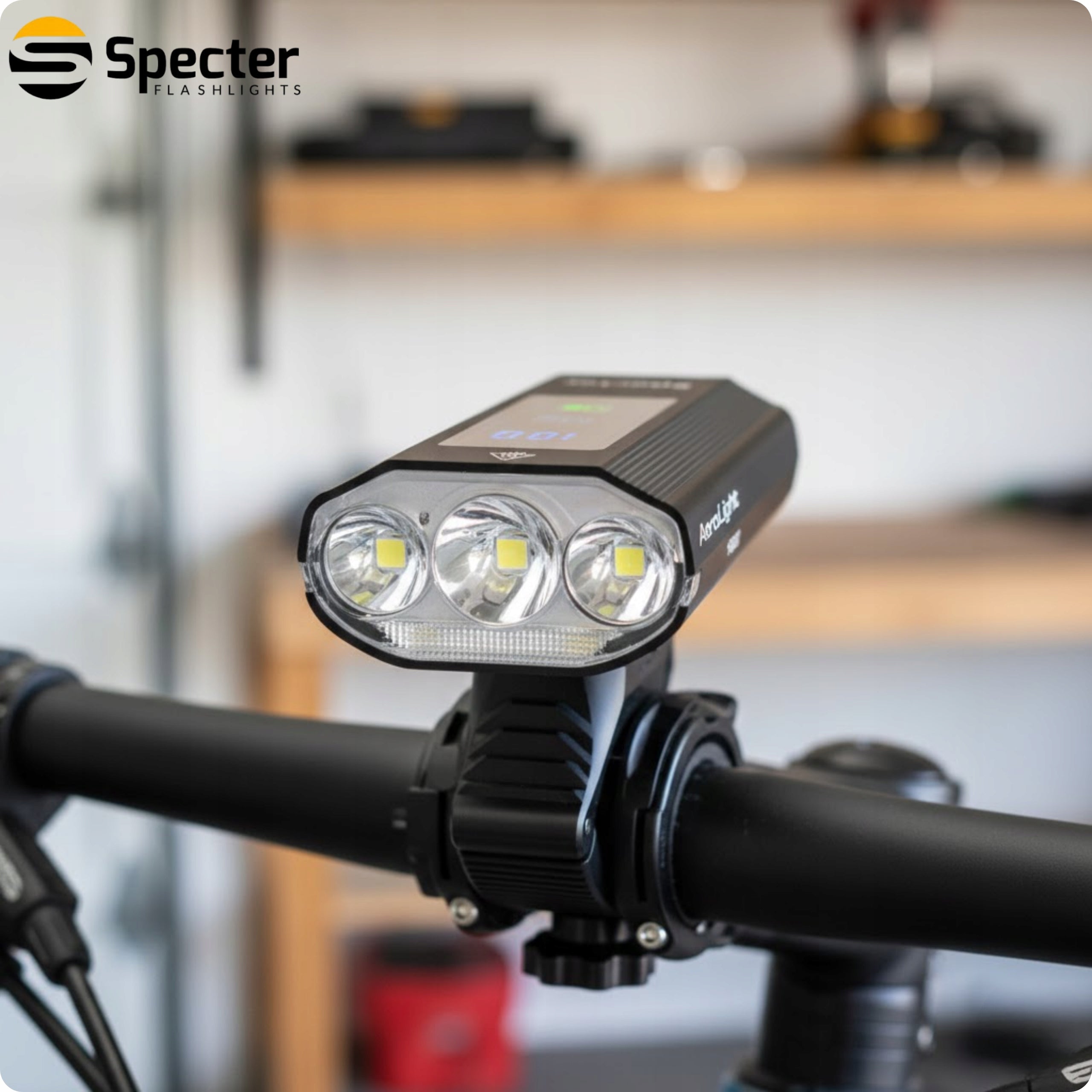 Bike Light Specter 1300Lm Set Rear LED USB Powerbank Waterproof Packaging status original