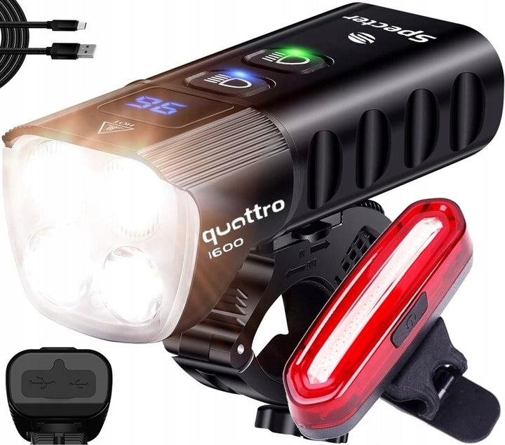 Bike Light Specter Quattro 1600Lm Usb Powerbank Rear Aqy Strong Set