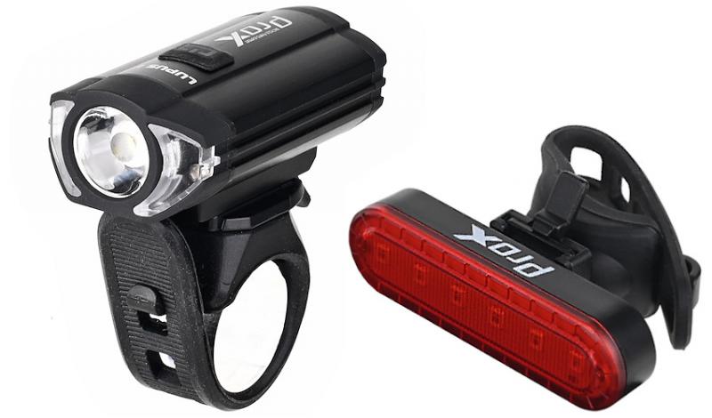Bike Lights Set of Lamps Front+Rear 300 LM USB-C PROX LUPUS II 1100mAh