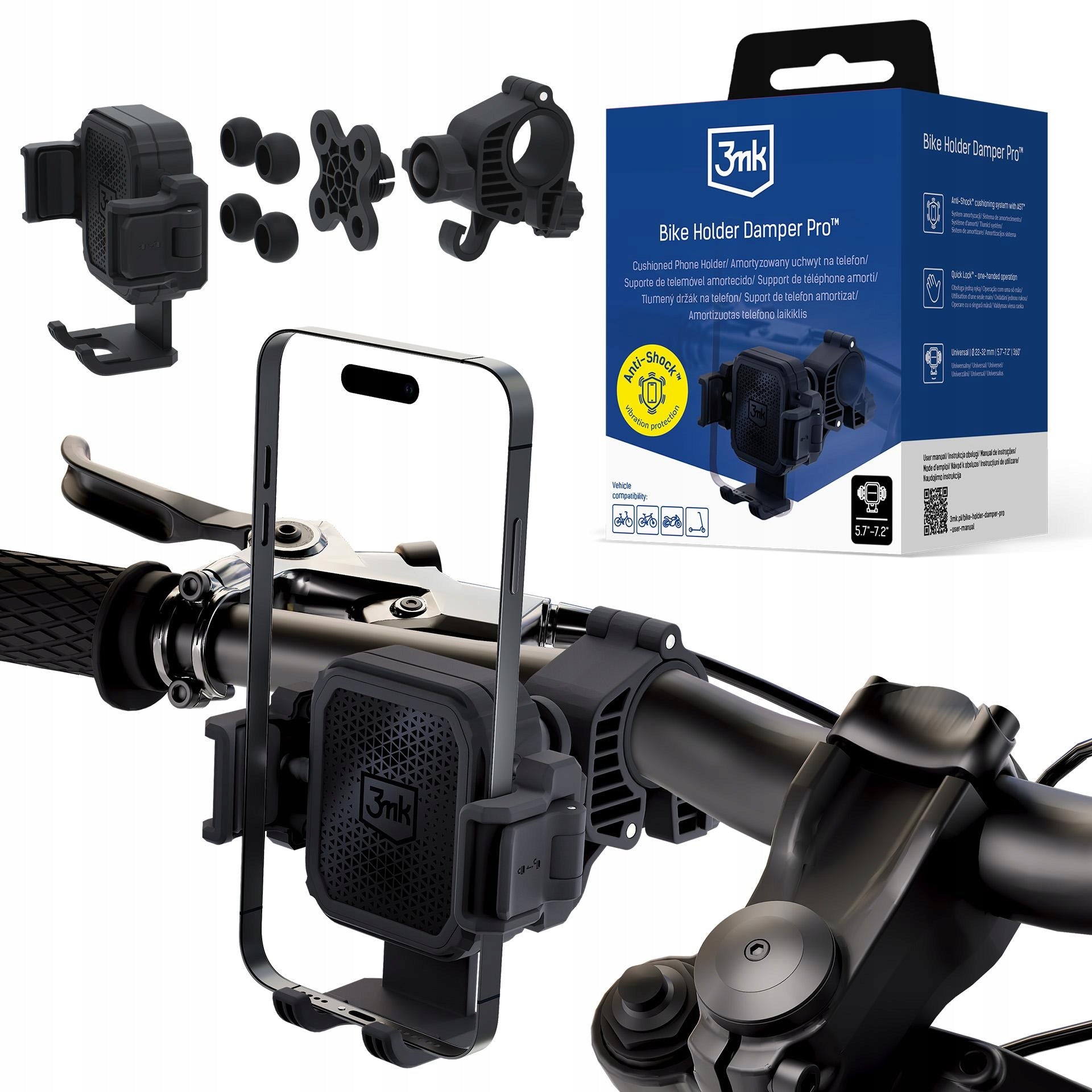 Bike/MTB/Motorcycle Phone Holder 3mk Bike Holder Damper Pro