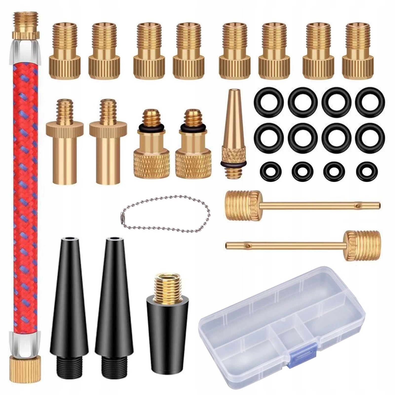 Bike Pump Nozzle Adapter Set, 32 Pieces