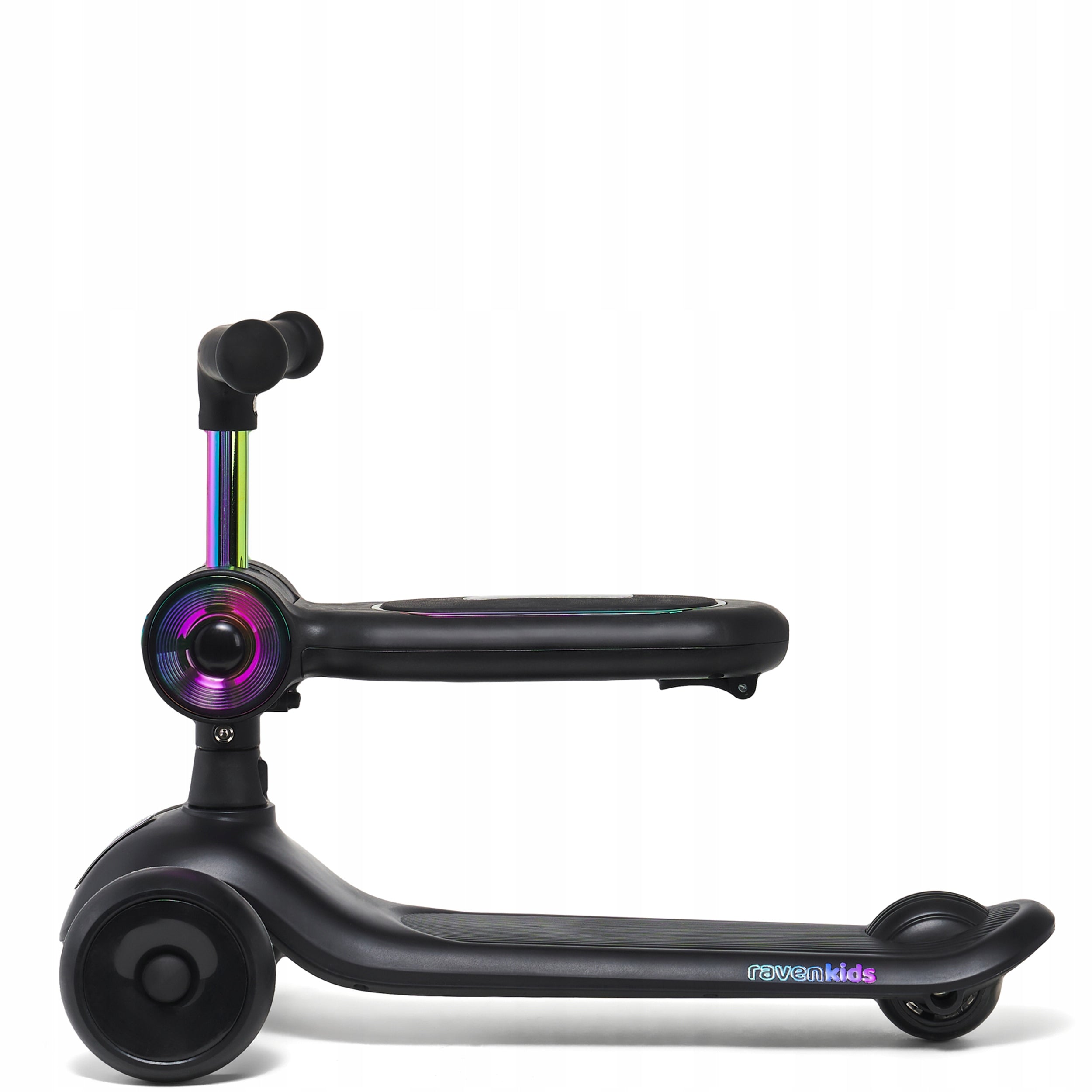 Bike Scooter 2in1 for children RAVEN Lumiloo Black/Neo Chrome LED platform Additional features lighting seat