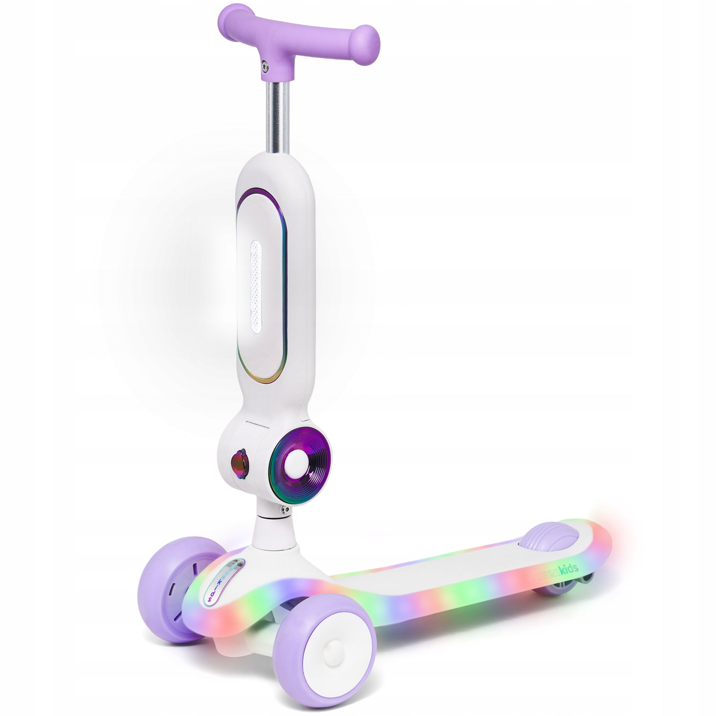 Bike Scooter 2in1 for children RAVEN Lumiloo White/Neo Chrome LED platform Kind tri-wheeled