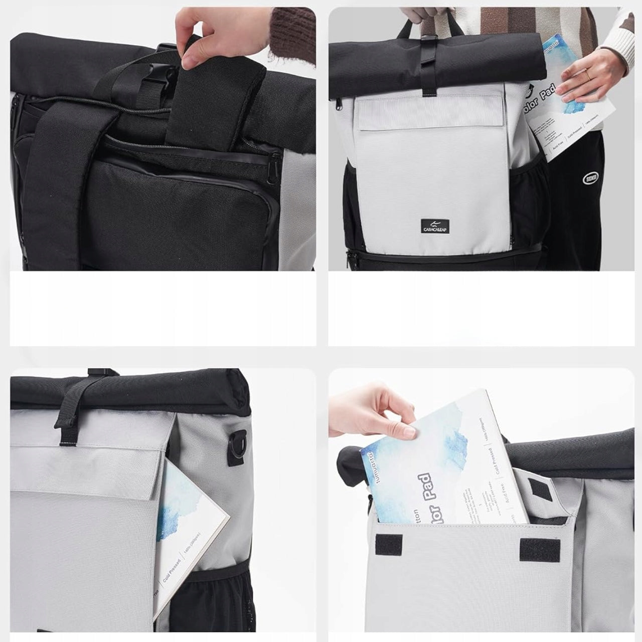 Bike bag 3in1 backpack for trunk waterproof for laptop capacity 30L Color gray