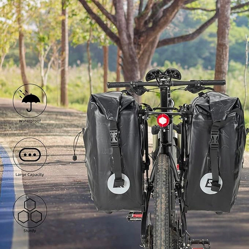 Bike bag Rockbros 30140022001 waterproof for luggage compartment - black Capacity 28 l