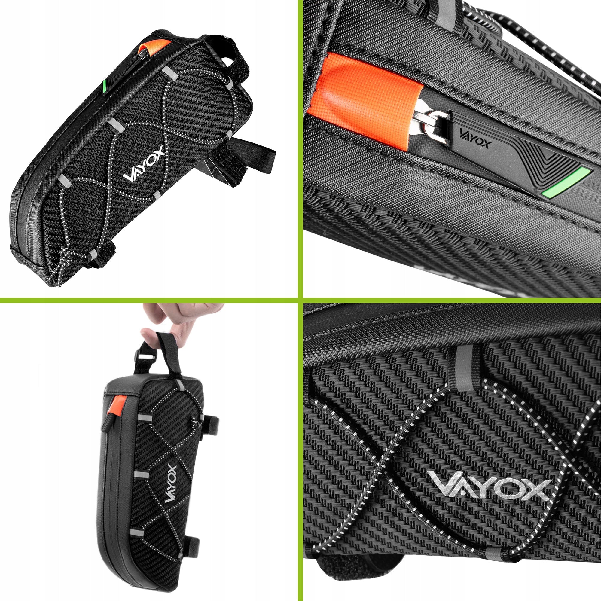Bike bag for frame VAYOX VA0347 Dedicated for cross bikes street bikes MTB (mountain bikes) triathlon bike e-bikes folding bikes urban bikes junior bikes (24"-27.5" wheels) gravel bikes trekking bikes road bikes enduro bikes