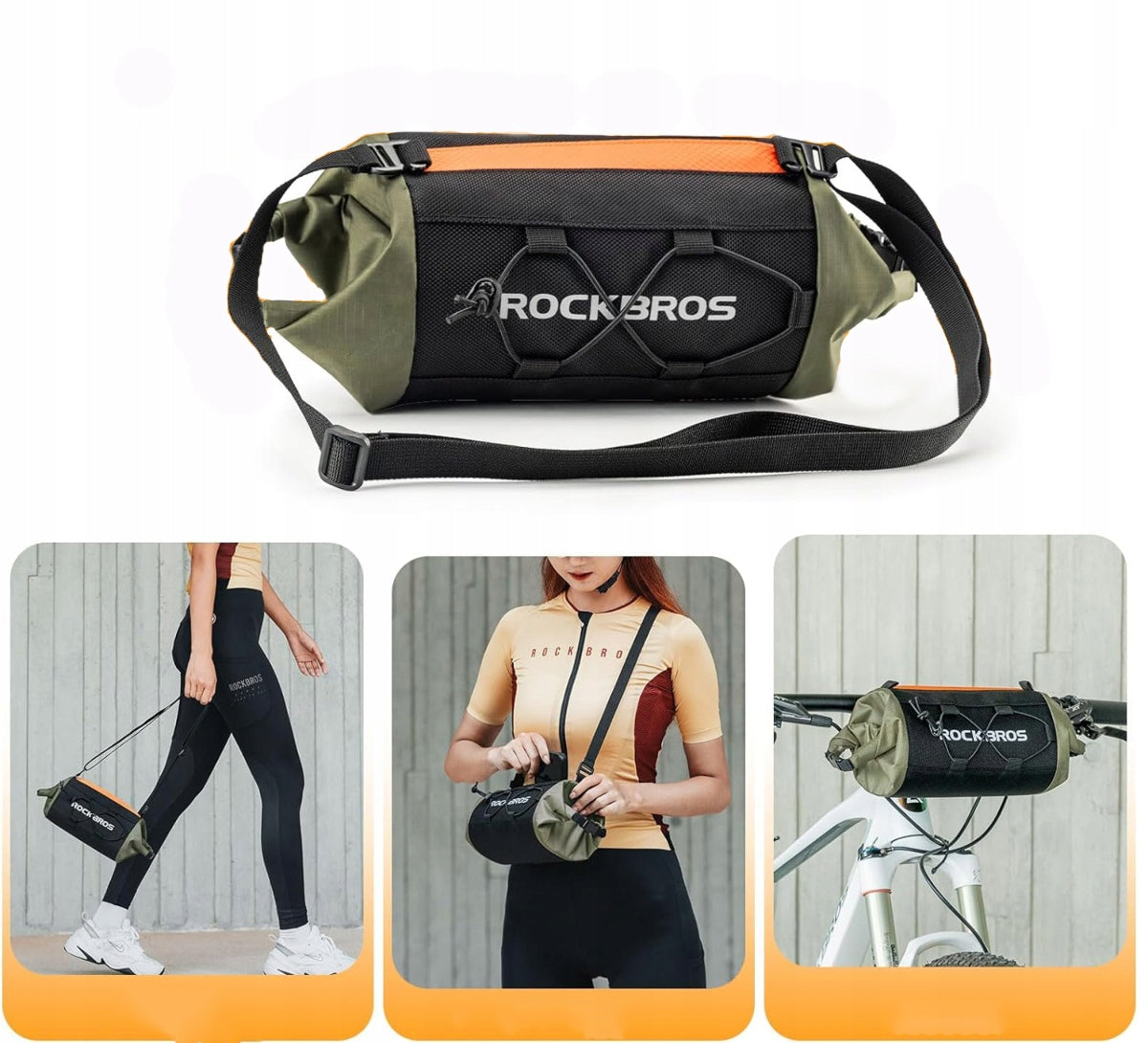 Bike handlebar bag, bicycle pouch, Rockbros, trunk 2L, bag Kind front