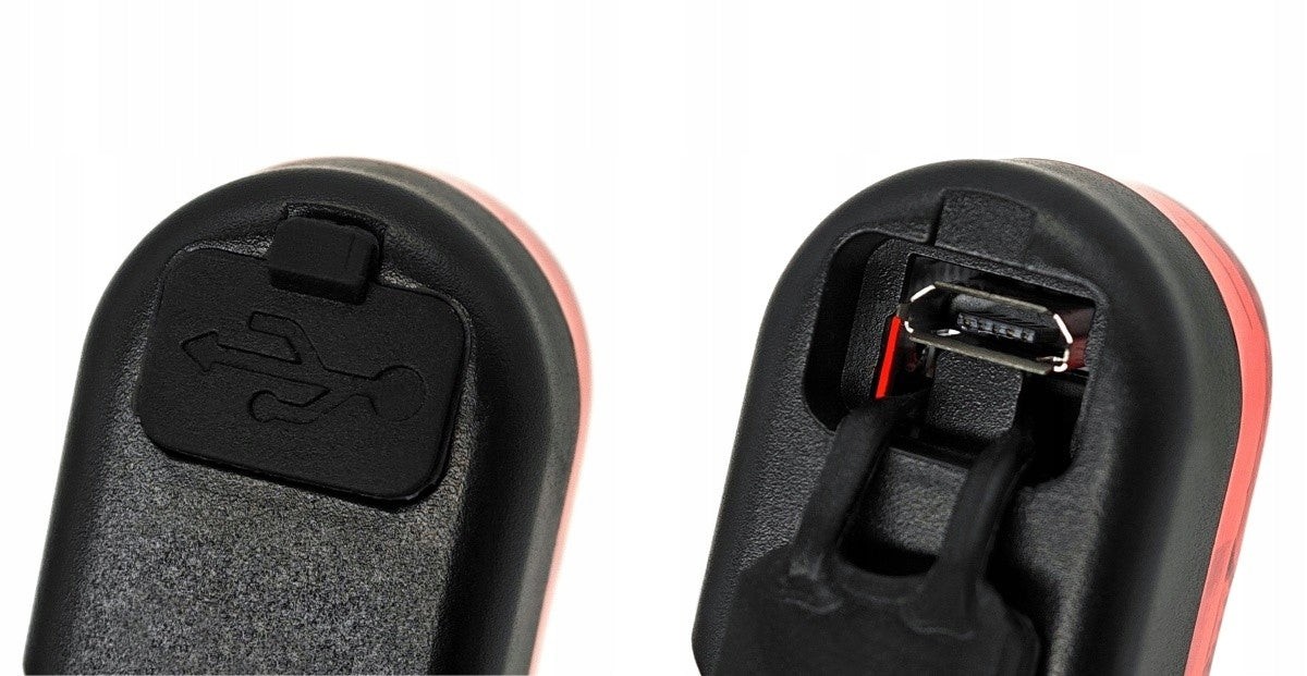 Bike light 4 operating modes USB rotating, red 1pcs Packaging status original