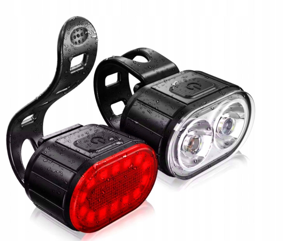 Bike light LED bike light set front and rear USB strong Light source LED