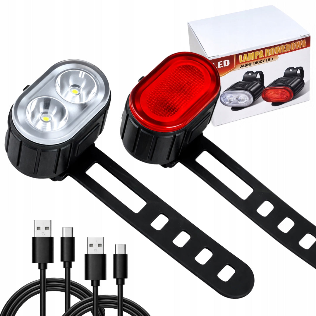 Bike light LED bike light set front and rear USB strong Manufacturer code Światła rowerowe