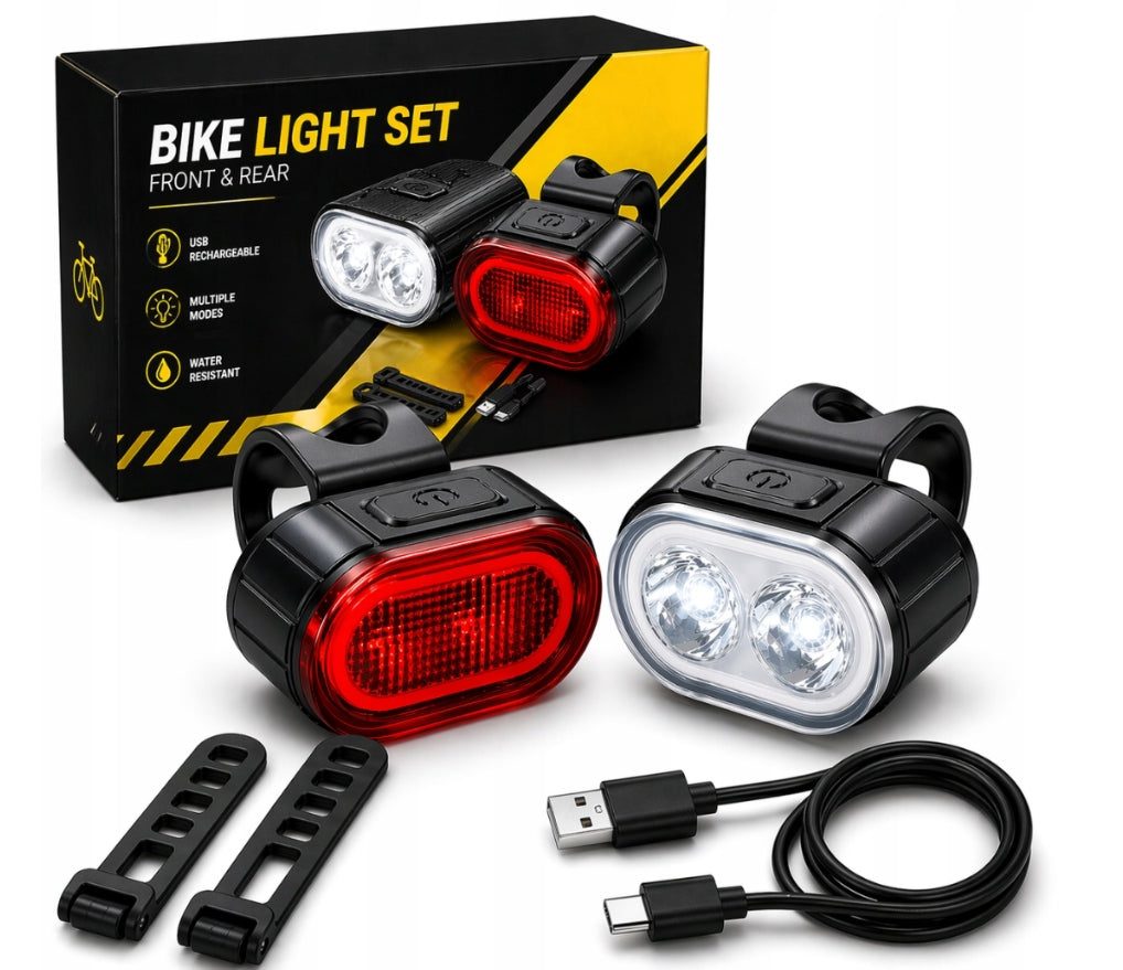 Bike light LED bike light set front and rear USB strong Packaging status original