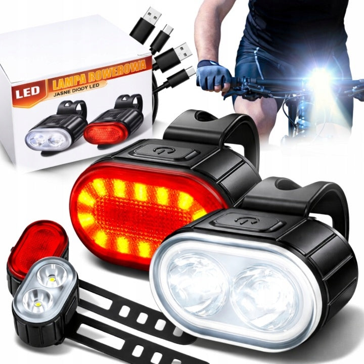 Bike light LED bike light set front and rear USB strong