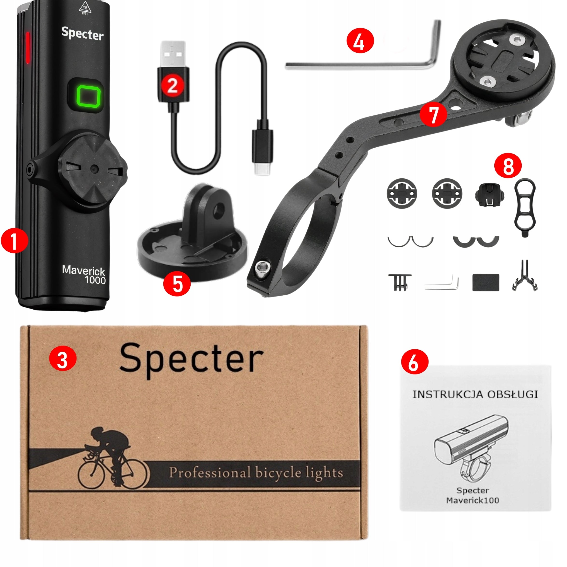 Bike light MAVERICK 1000 lm STRONG with top aluminium holder Packaging status original