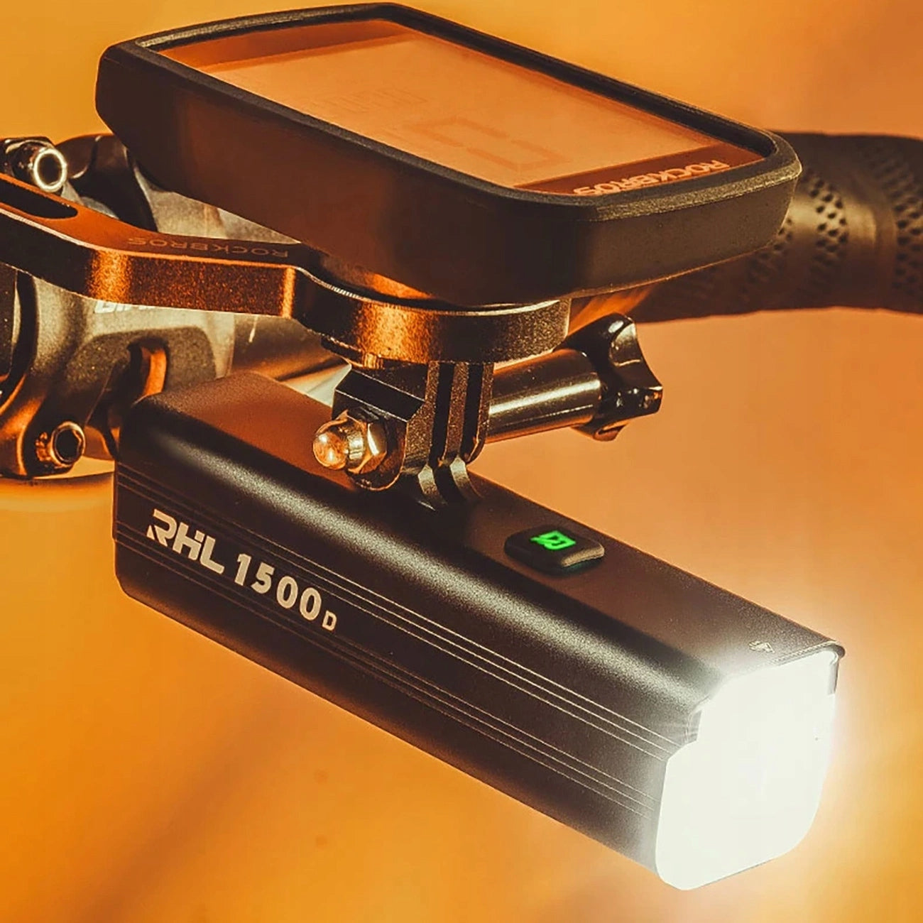 Bike light Rockbros RHL1500 front 5000mAh 1500lm IPX6 - black Light beam 1500 lm