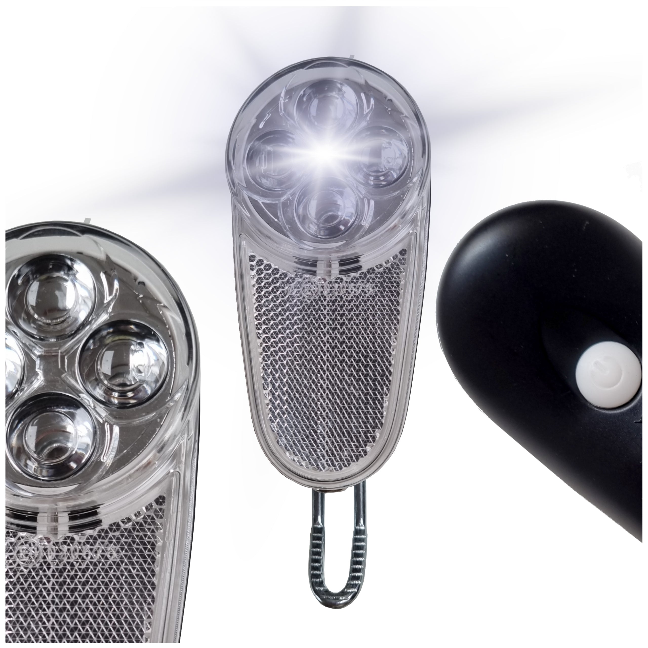 Bike light front LED Veloxo Lampio black battery operated strong