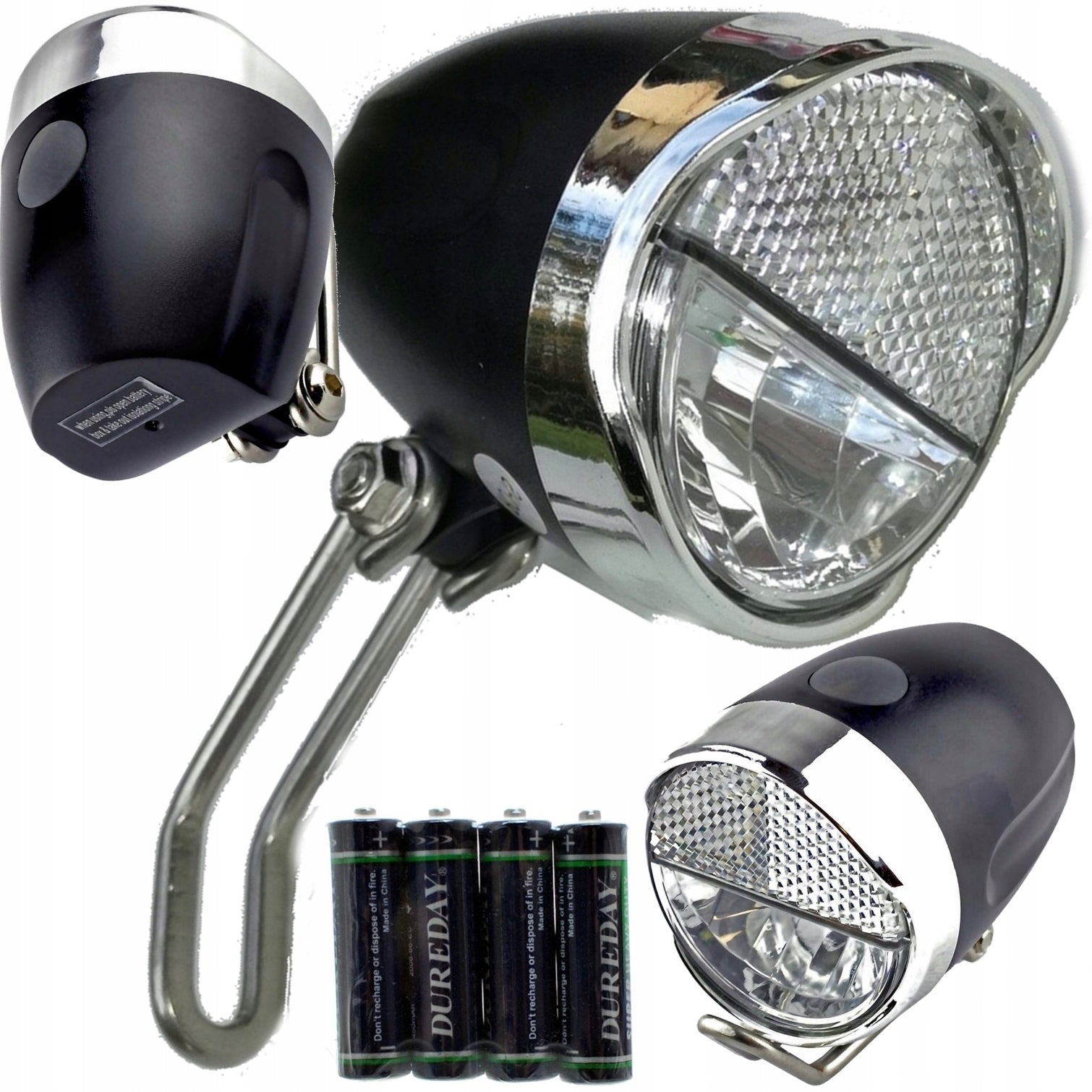 Bike light front batteries for fork 1W 70lm LED lamp POWERFUL