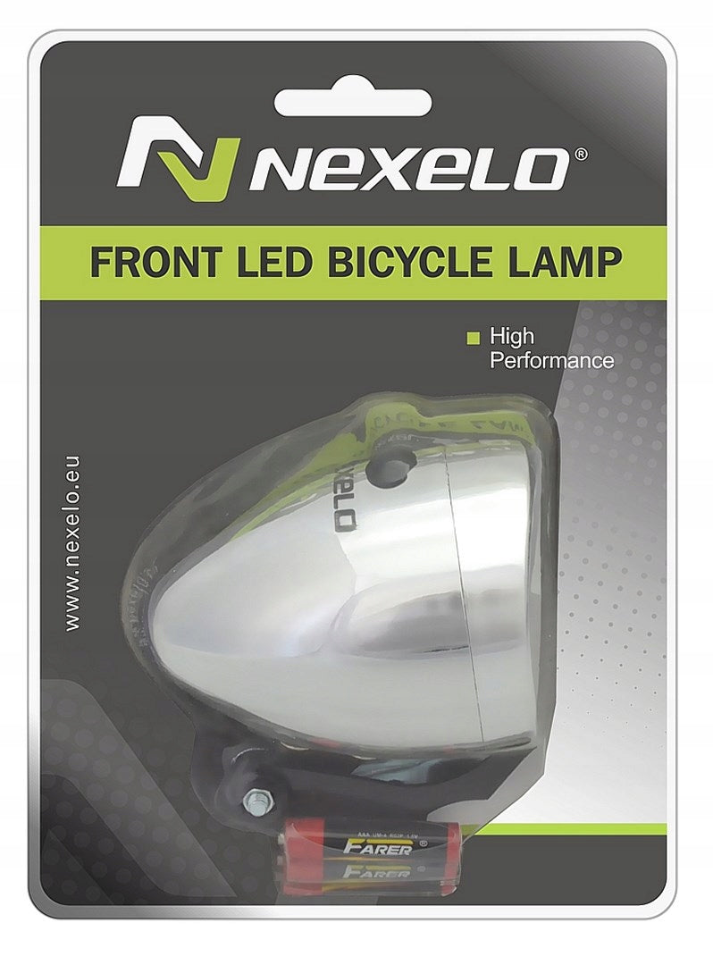 Bike light front bike lamp front 3 LED battery RETRO Brand Nexelo