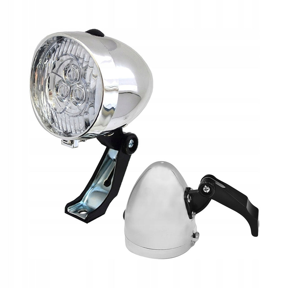 Bike light front bike lamp front 3 LED battery RETRO