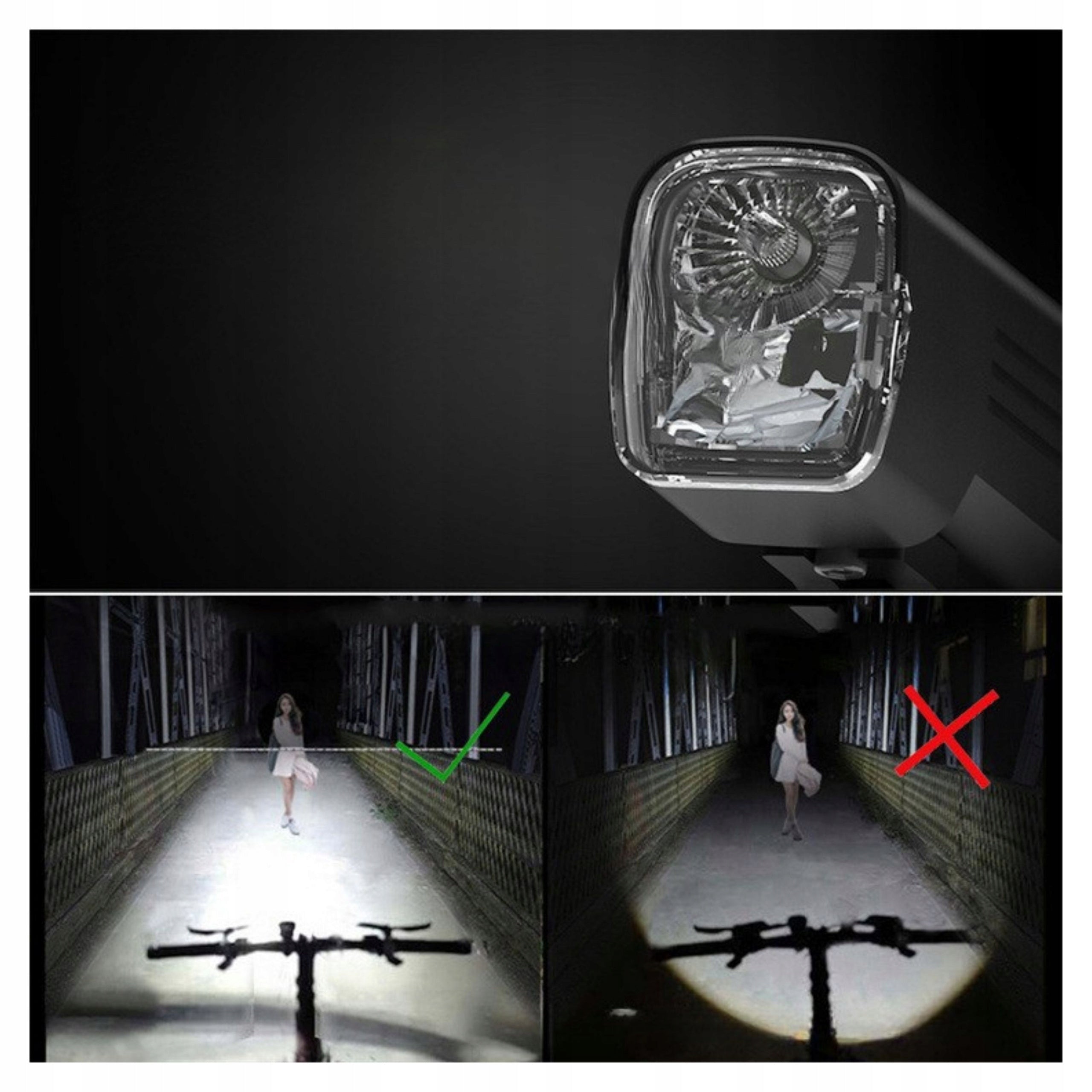 Bike light front rear LED 1000lm long working time premium set Brand no brand