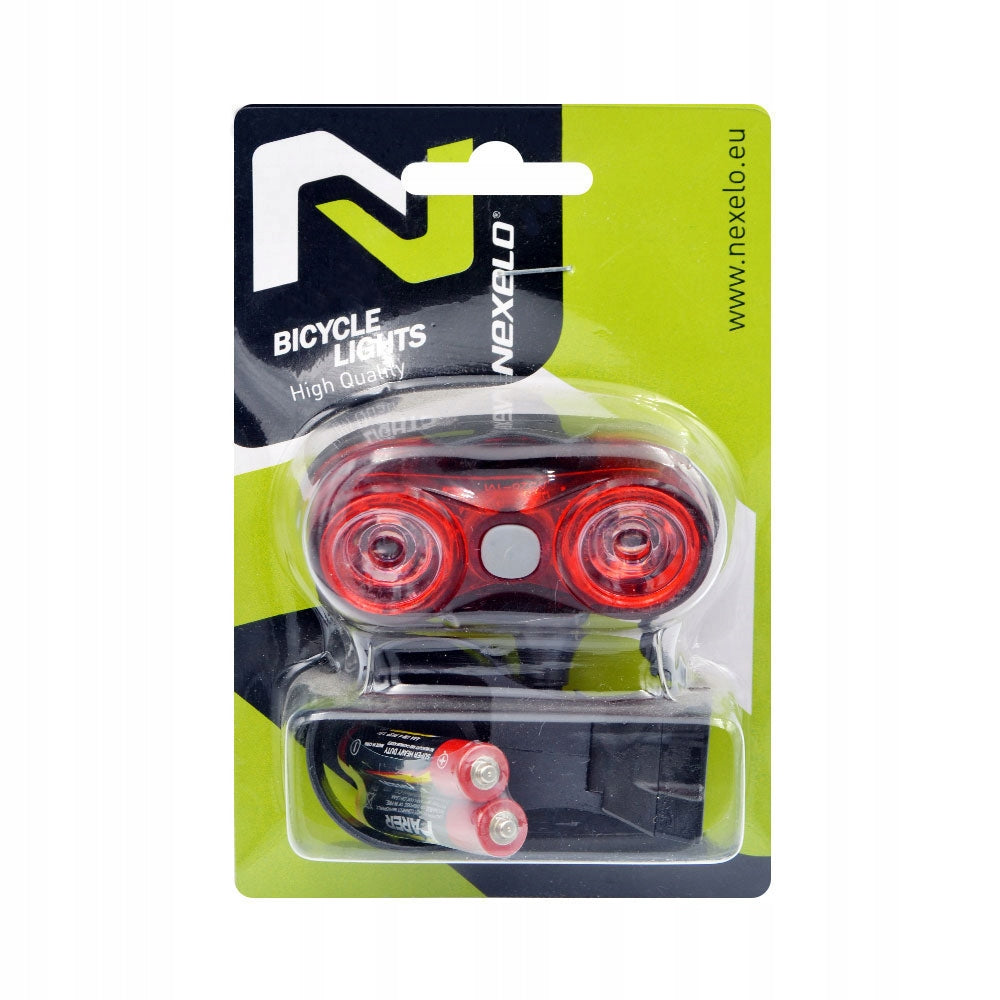 Bike light rear 2LED 0,5W waterproof lamp for rear bike + batteries Brand Nexelo