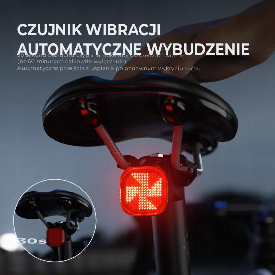 Bike light with emotes, with remote control (direction) and auto-stop sensor Brand CYCLAMI