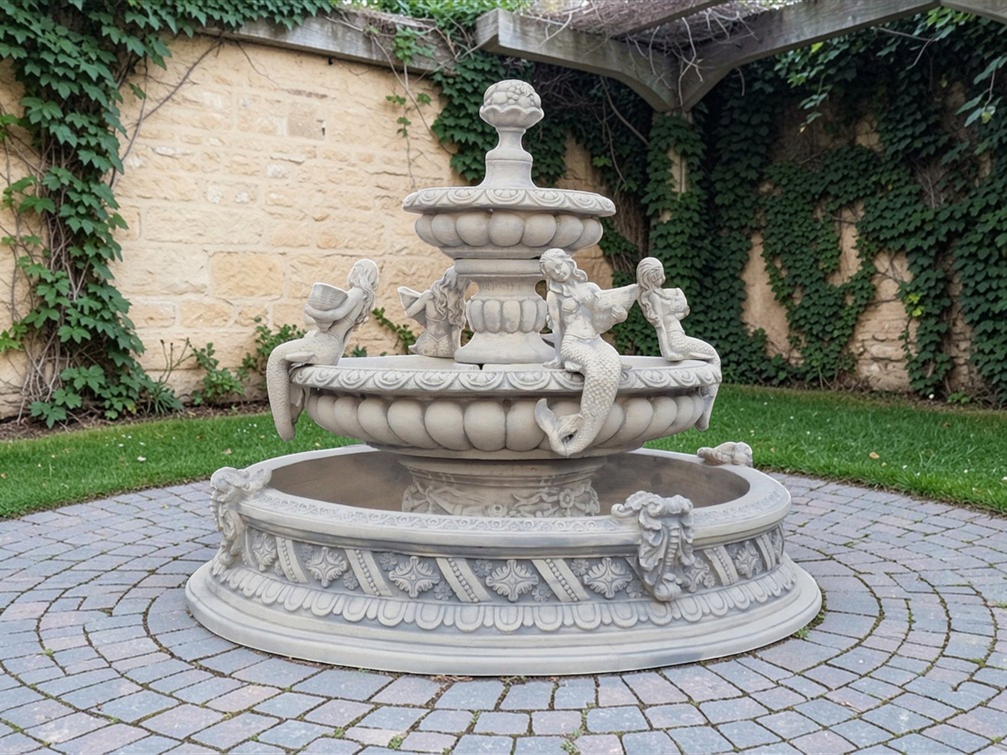 Bilbao Fountain with Pool Alaska Pool with Bottom White Cement Ag-Bet Figure EAN (GTIN) 5904844693983
