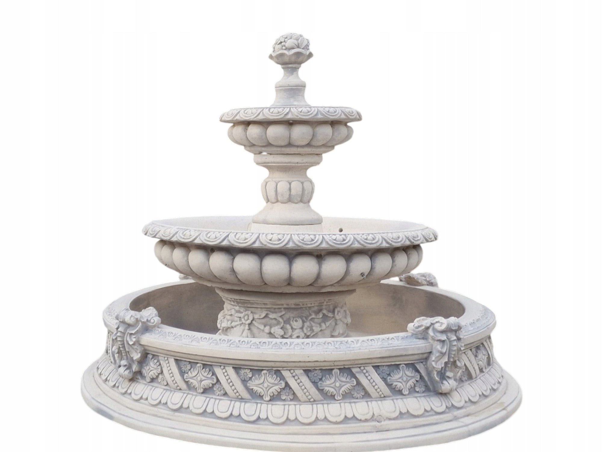 Bilbao Fountain with Pool Alaska Pool with Bottom White Cement Ag-Bet Figure Type fountain (pump)