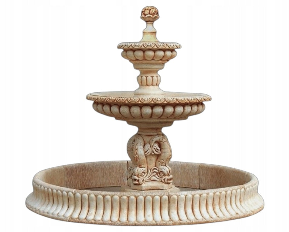 Bilbao Garden Fountain with Pool 224cm. White concrete conglomerate Ag-Bet