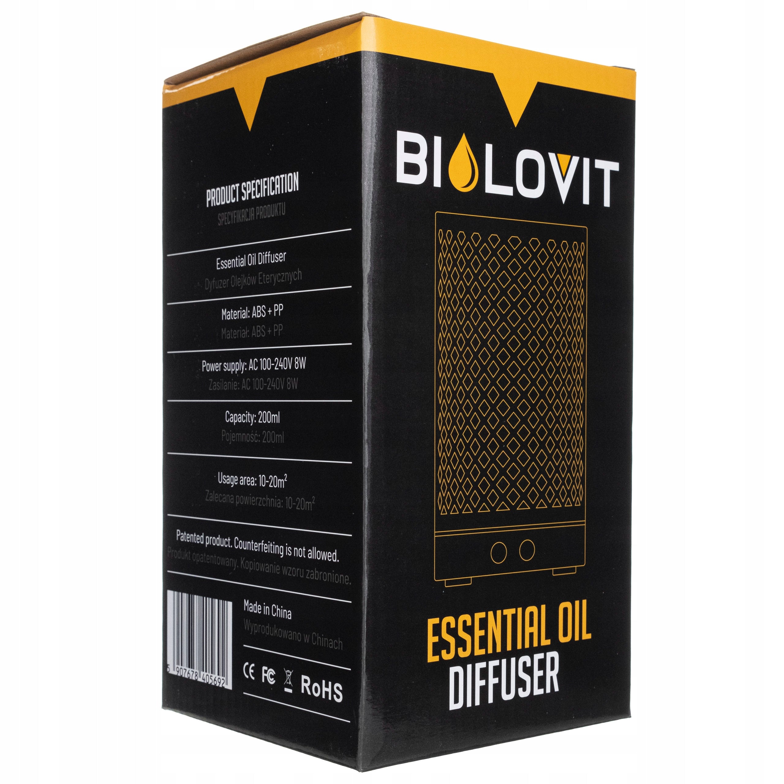 Bilovit Essential Oil Utrasonic Diffuser Natural Aromatherapy Maximum room size 20 m²
