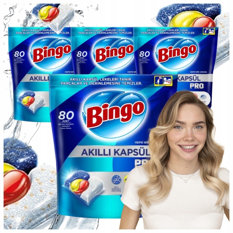 Bingo All In One Pro Dishwasher Tablet Capsules - 80 Pack Trade name other